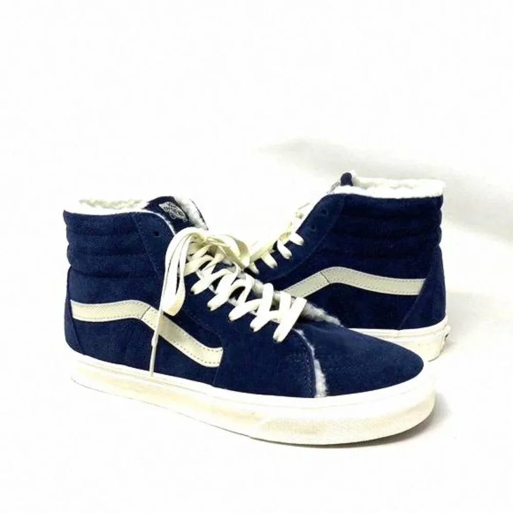 VANS Sk8-Hi Cozy Hug Shoes Skate Suede Faux Fur VN0005U9JDU Casual Women's Navi